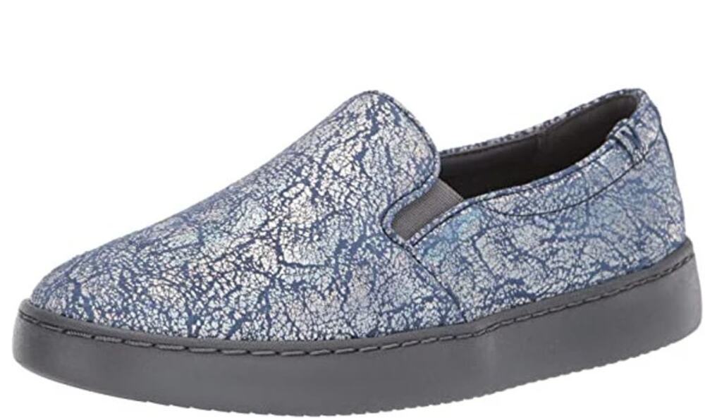 Vionic Pro Avery Slip-On Women's 9 Blue Metallic Suede Loafer NWOB